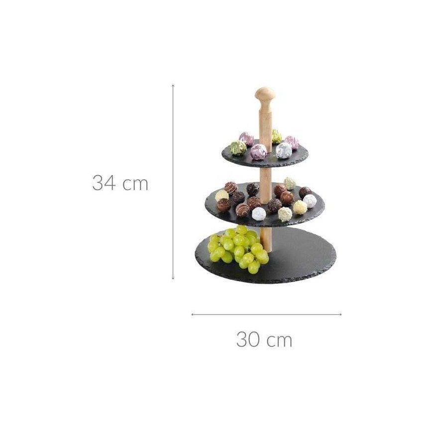 3 pakopų tortų stovas, akmens skalūnas, Kesper – 2