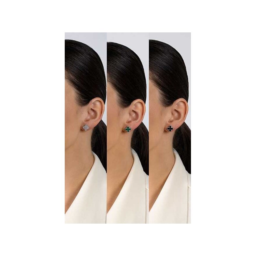Brilio Silver Stylish flower earrings made of silver EA1156WBC – 3