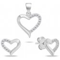 Brilio Silver Silver korusetti Heart SET270W (riipus, korvakorut) Brilio Silver Silver korusetti Heart SET270W (riipus, korvakorut)
