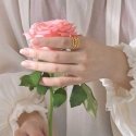 Troli Charming open ring made of gold-plated steel Troli Charming open ring made of gold-plated steel