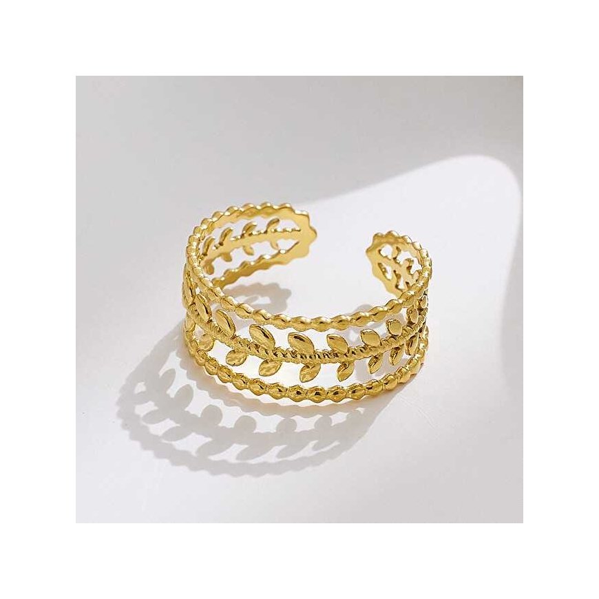 Troli Charming open ring made of gold-plated steel – 3