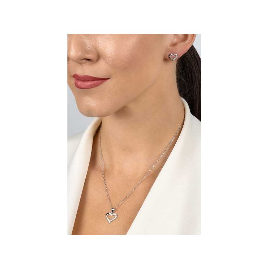 Brilio Silver Silver korusetti Heart SET270W (riipus, korvakorut) – 4