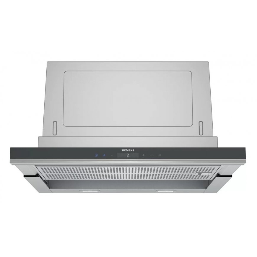 Siemens iQ700 LI67SA671 cooker hood Semi built-in (pull out) Black, Stainless steel 717 m³/h