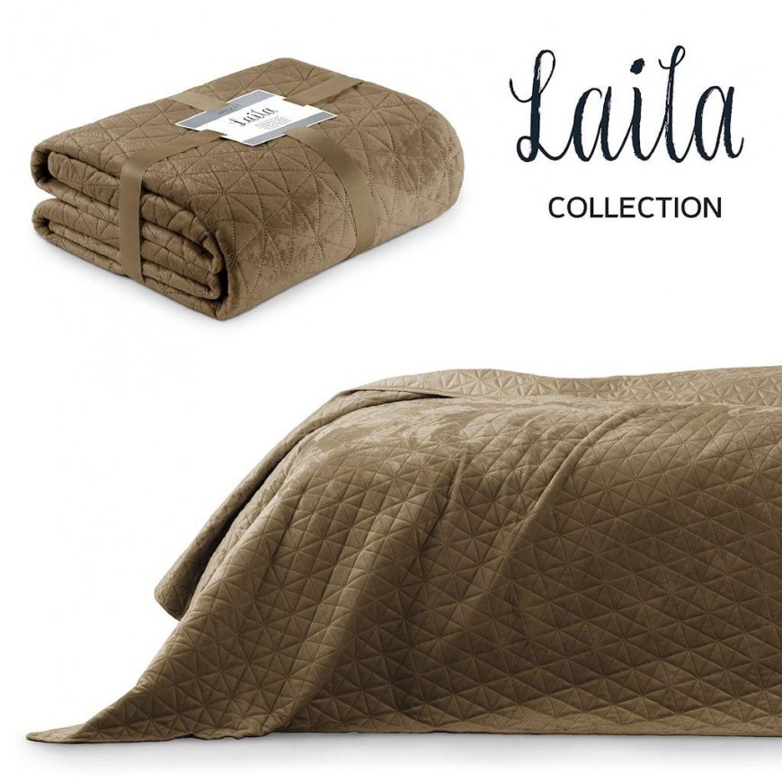 AmeliaHome Bedspread LAILA color cappuccino style