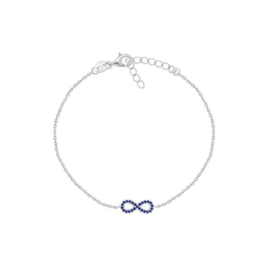 Brilio Silver Žavi sidabrinė apyrankė su mėlynais cirkoniais Infinity BR42WB