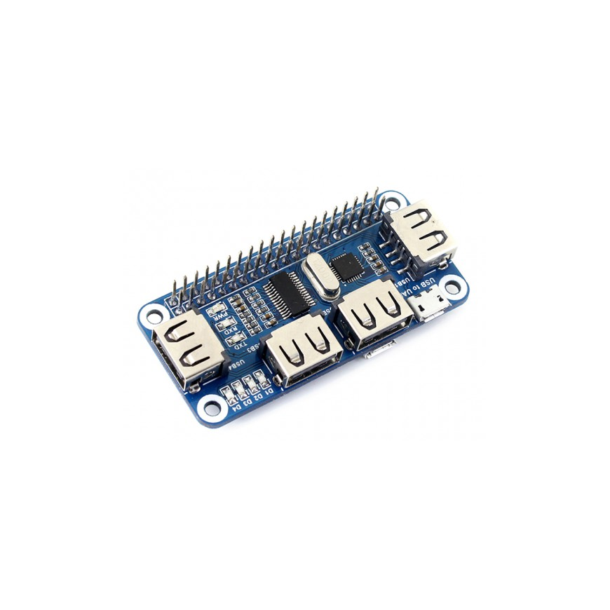 Waveshare 4xUSB Hub Hat - Raspberry Pi 3/2/Zero -lisävaruste
