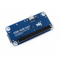 Waveshare 4xUSB Hub Hat - Raspberry Pi 3/2/Zero Accessory Waveshare 4xUSB Hub Hat - Raspberry Pi 3/2/Zero Accessory