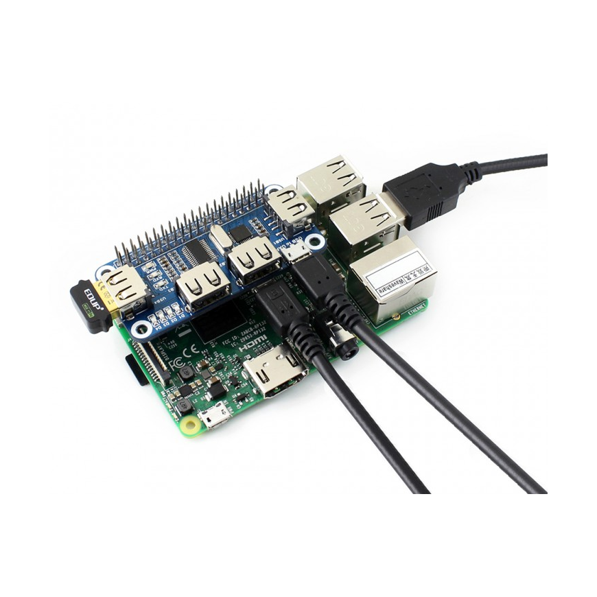 Waveshare 4xUSB Hub Hat - Raspberry Pi 3/2/Zero Accessory – 4