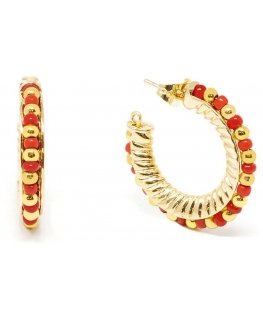 Shabama ETHIOPIA Raudonas 2CM earrings shiny auksinis 1 u