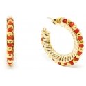 Shabama ETHIOPIA Raudonas 2CM earrings shiny auksinis 1 u Shabama ETHIOPIA Raudonas 2CM earrings shiny auksinis 1 u