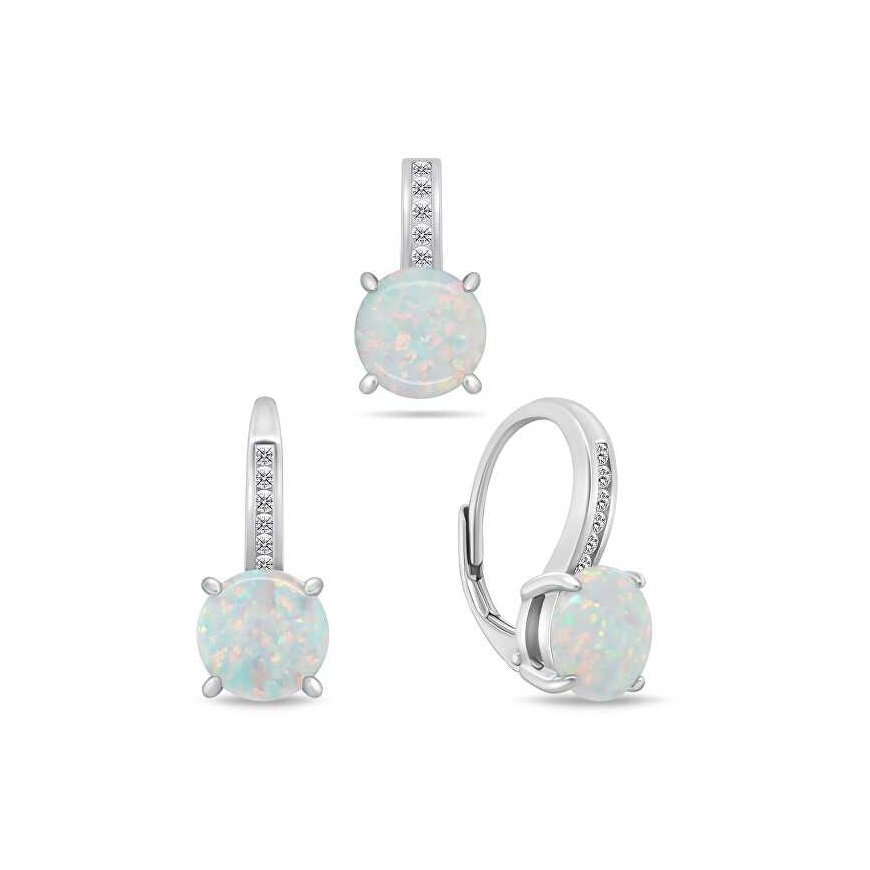 Brilio Silver Brilio Silver Timeless opal jewelry set SET246W (earrings, pendant)