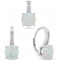 Brilio Silver Brilio Silver Timeless opal jewelry set SET246W (earrings, pendant)