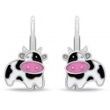 Brilio Silver Silver dangle earrings Cow EA1141W Brilio Silver Silver dangle earrings Cow EA1141W