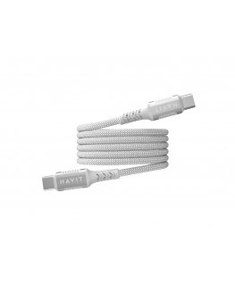 Havit 6939119077556 USB-kaapeli 1 m USB C Hopea, Valkoinen