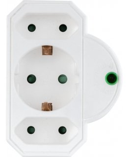 REV Steckdosenadapter 3-fach mit Überspannungsschutz, weiß