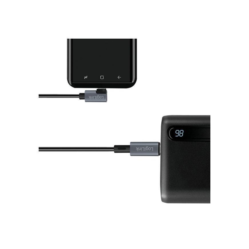 LogiLink CU0182 USB-kaapeli USB 2.0 1 m USB C musta, Hopea – 4