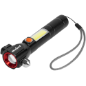 Rebel rechargeable multi-function flashlight (zoom, cutter, glass hammer). Rebel rechargeable multi-function flashlight (zoom, cutter, glass hammer).