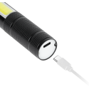 Rebel rechargeable multi-function flashlight (zoom, cutter, glass hammer). Rebel rechargeable multi-function flashlight (zoom, cutter, glass hammer).