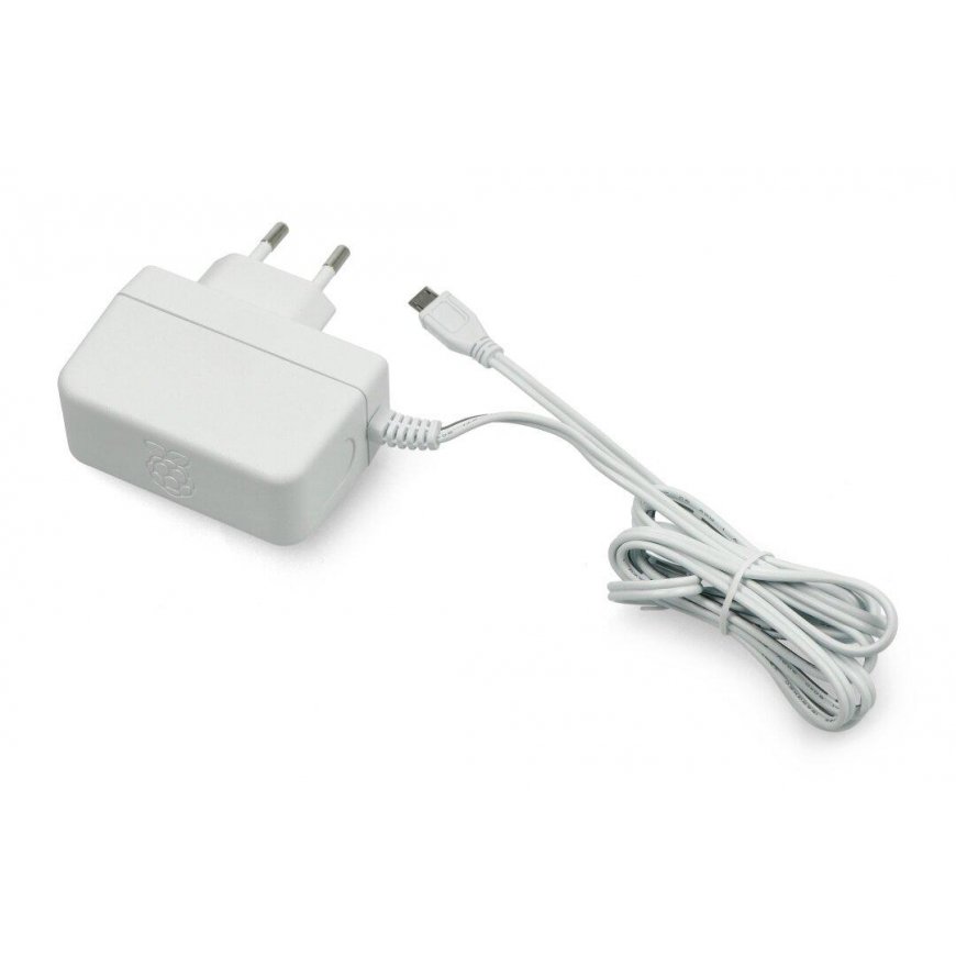 Rpi Accessories Power supply T6712DV, for Raspberry Pi 3B+/3B/2B/Zero, microUSB 5.1V/2.5A, original white – 2