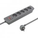 Qoltec 50275 удлинитель 1,8 m 5 розетка(и) Для помещений Серый
