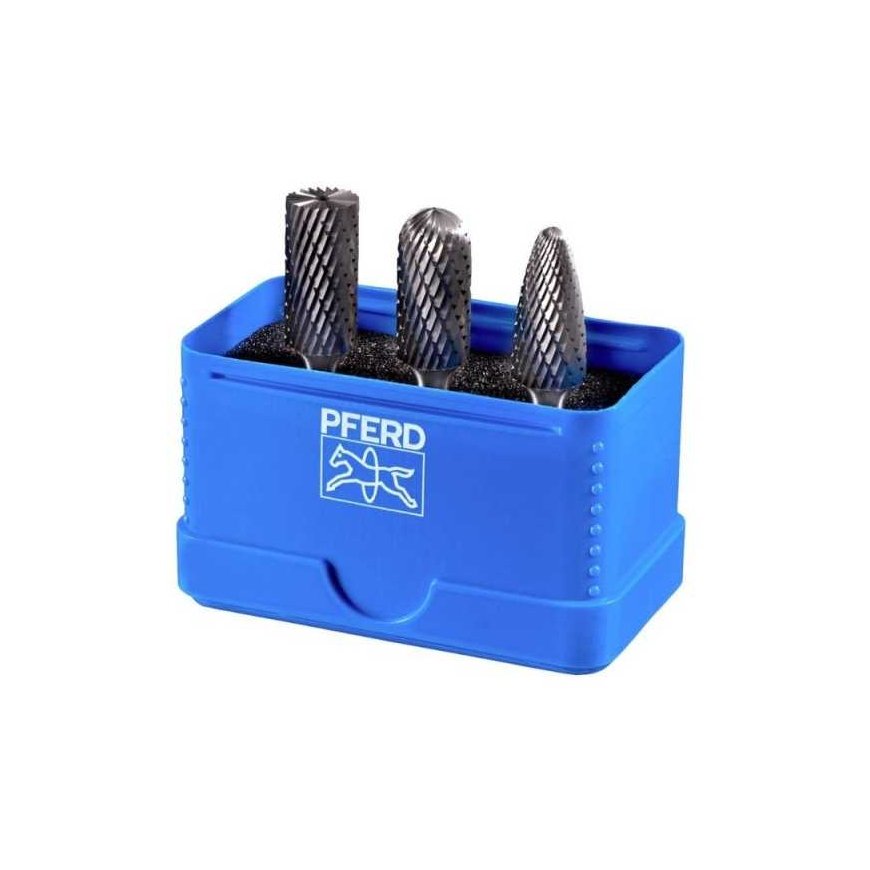 3-piece carbide burr set PFERD 1507 Z3P 12mm