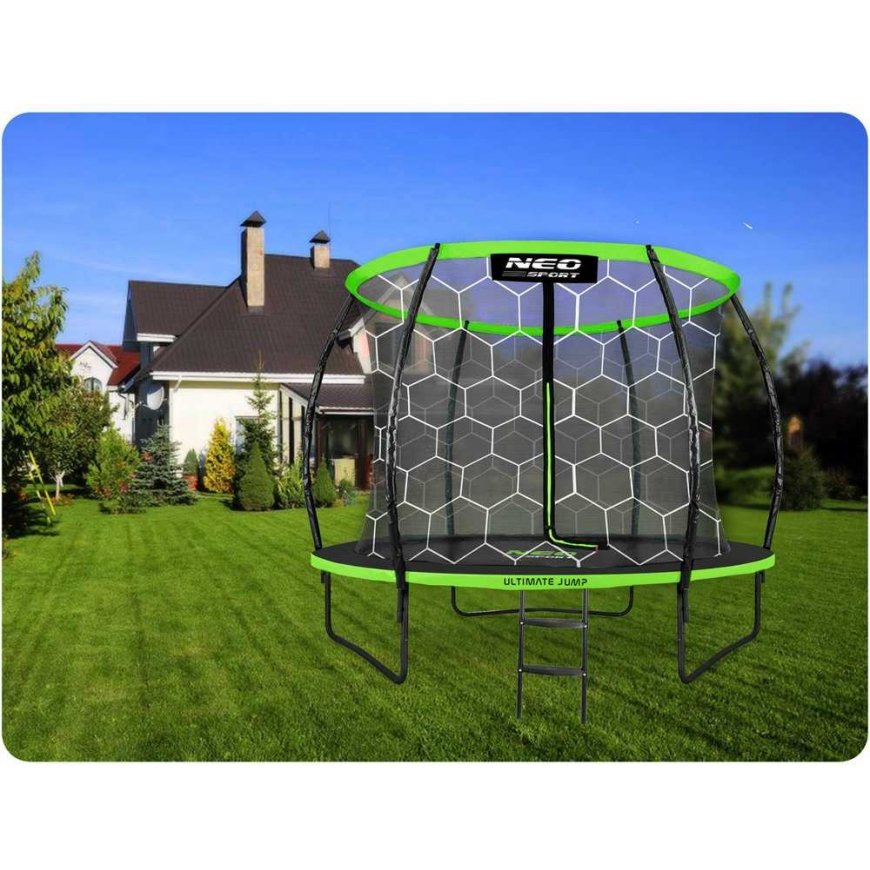 Profiled garden trampoline 8 feet / 252 cm with inner Neo-Sport mesh – 3