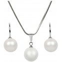 Levien Pearl Pearlescent White SET-041 necklace and earrings set Levien Pearl Pearlescent White SET-041 necklace and earrings set