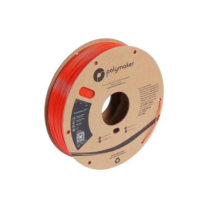 Plastic Polymaker PolySmooth PVB - 1.75mm - 0.75kg - Coral Red