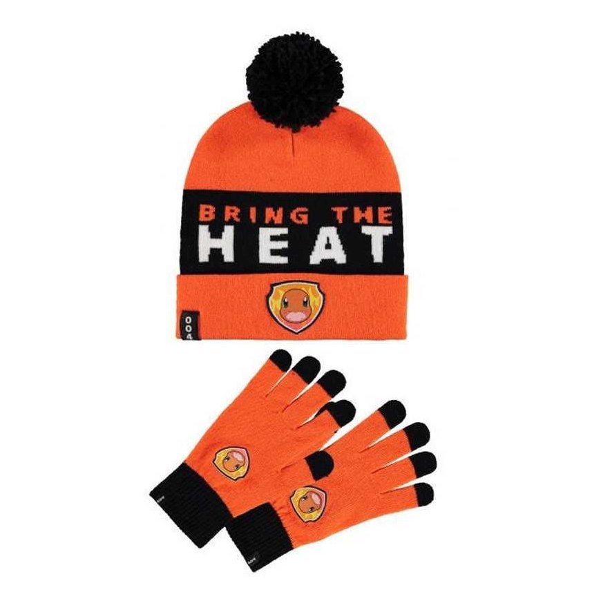 Difuzed Pokemon Charmander hat and gloves set