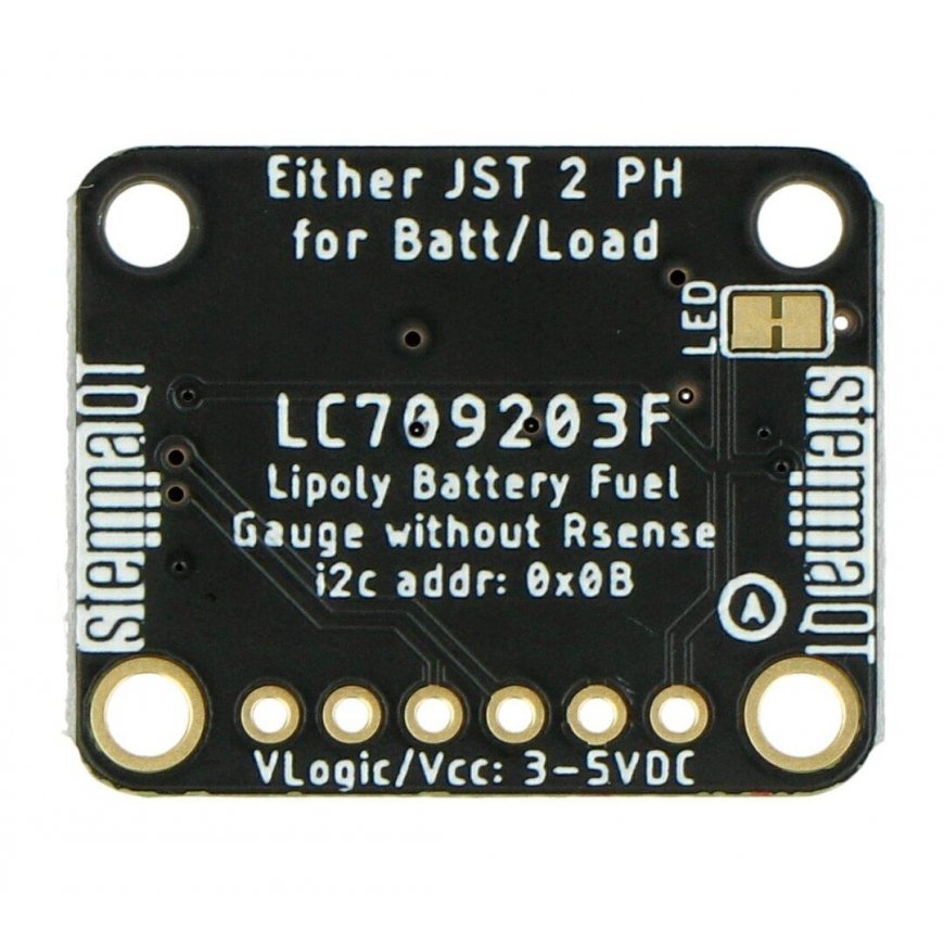 LC709203F, Li-Pol / Li-Ion Fuel Gauge, baterijų lygio indikatorius, STEMMA QT / Qwiic, Adafruit 4712 – 3