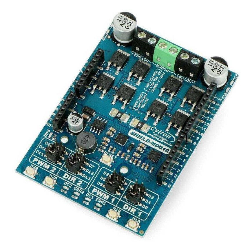 Cytron add-on MDD10 - dual-channel DC motor controller - 7V-30V/10A - Arduino add-on