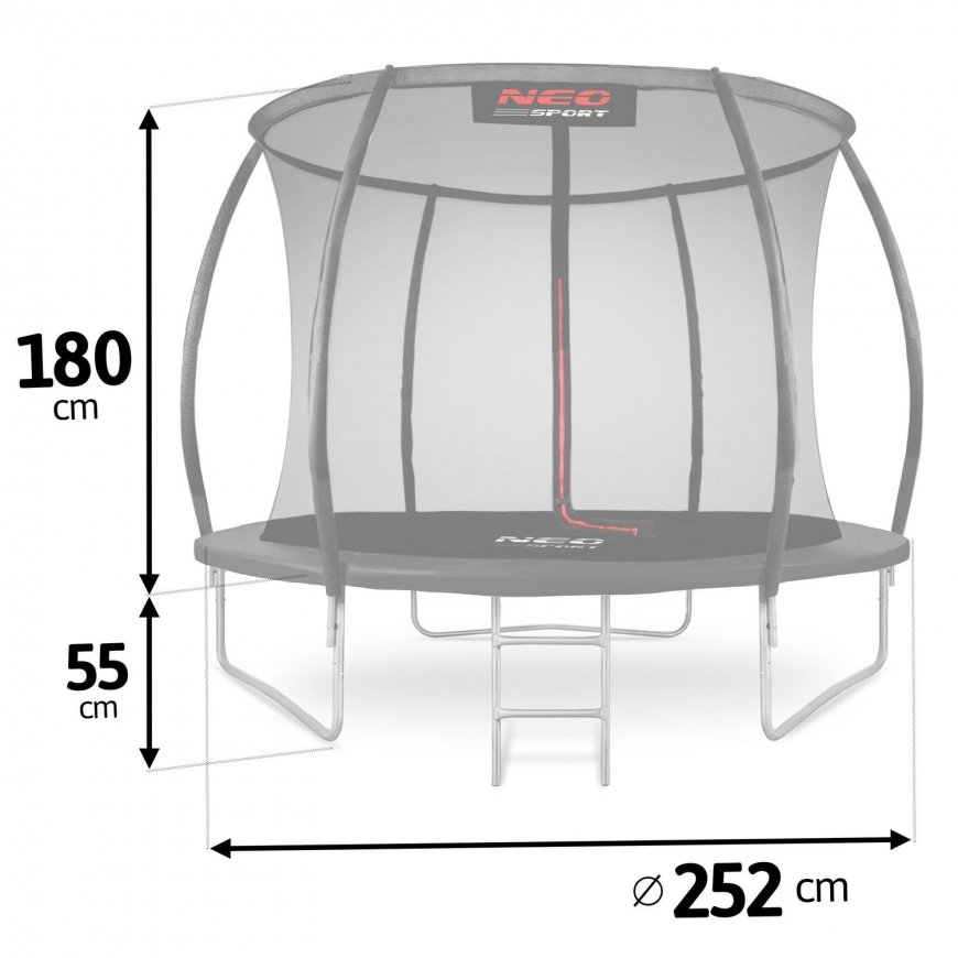 Profiled garden trampoline 8 feet / 252 cm with inner Neo-Sport mesh – 4
