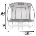 Profiled garden trampoline 8 feet / 252 cm with inner Neo-Sport mesh