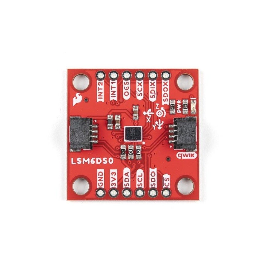 LSM6DSO, 3 ašių akselerometras ir I2C/SPI giroskopas, SparkFun SEN-18020 – 2