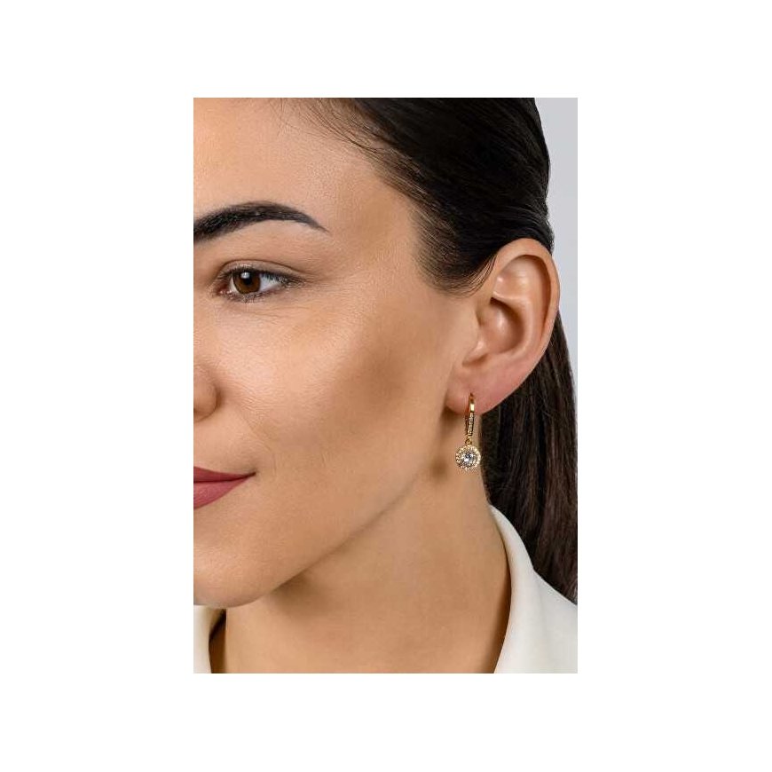 Brilio Silver Gold-plated earrings with clear zircons EA466Y – 3