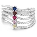 Brilio Silver Five-row silver ring with colored zircons RI129W Brilio Silver Five-row silver ring with colored zircons RI129W
