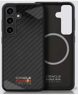Red Bull Red Bull Red Bull Real Carbon Fiber Shiny Logo MagSafe Samsung Galaxy S25 phone case black