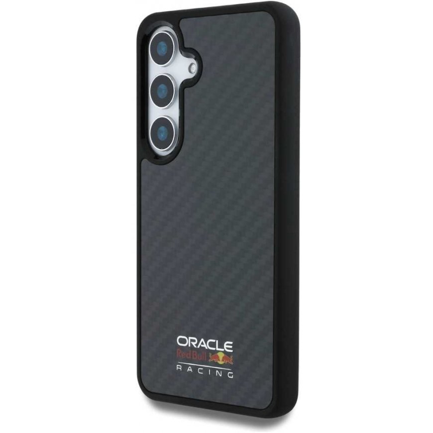 Red Bull Raudona Bull Raudona Bull Real Carbon Fiber Shiny Logo MagSafe Samsung Galaxy S25 dėklas telefonui juodos spalvos – 3