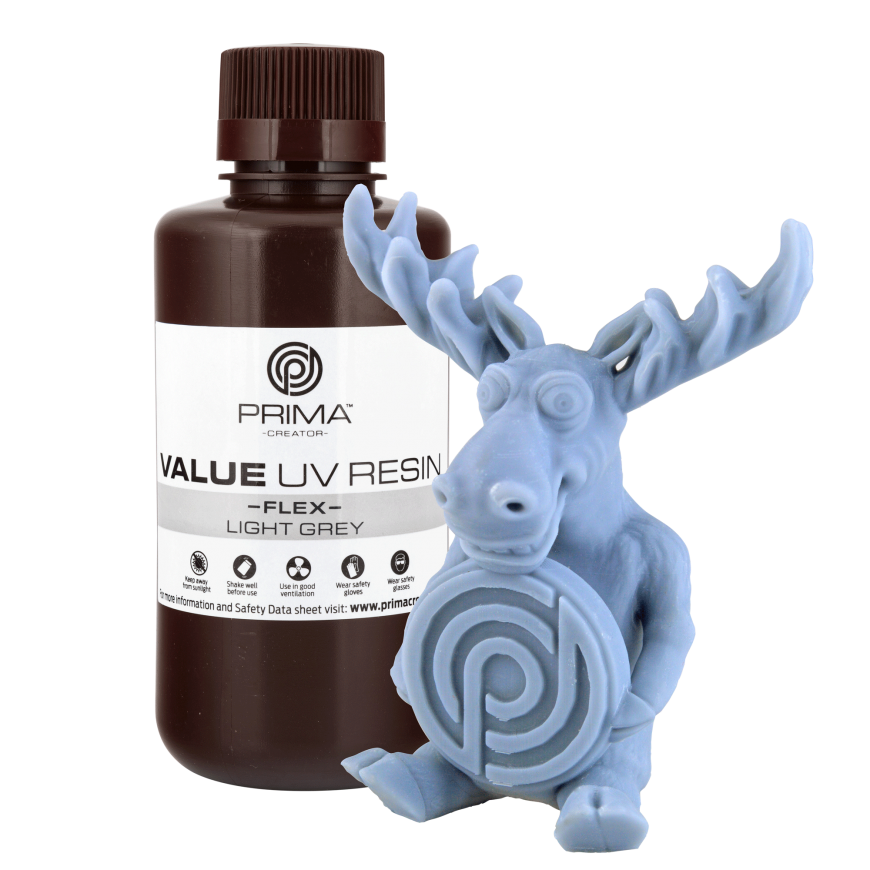 PrimaCreator Value Flex UV Resin - 500ml - Light Grey
