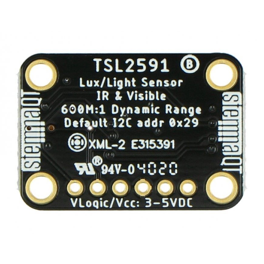 TSL2591, plataus dinaminio diapazono skaitmeninis šviesos jutiklis, STEMMA QT / Qwiic, Adafruit 01980 – 3