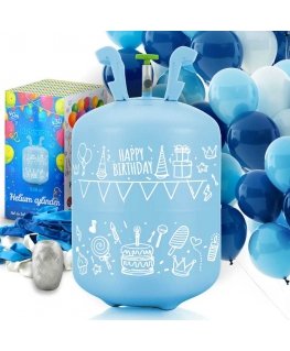 Heliumsylinteri 0,20 m3 ilmapalloilla ja nauhalla Ricokids