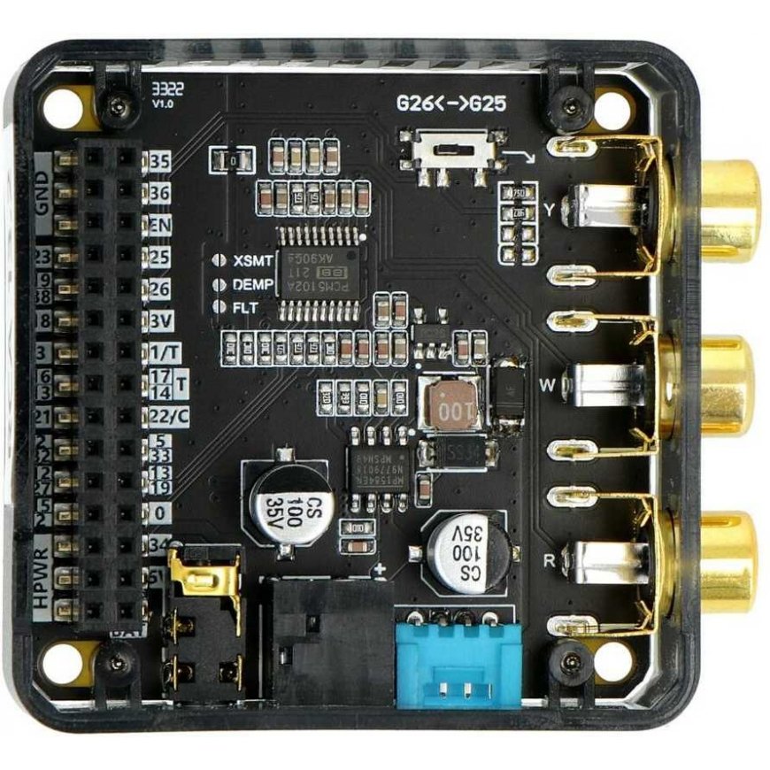 M5 RCA 13.2 - PCM5102 - composite audio and video module - for M5Stack development modules – 3