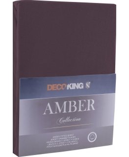 DecoKing Amber sheet, chocolate color, 220x200 cm, with elastic