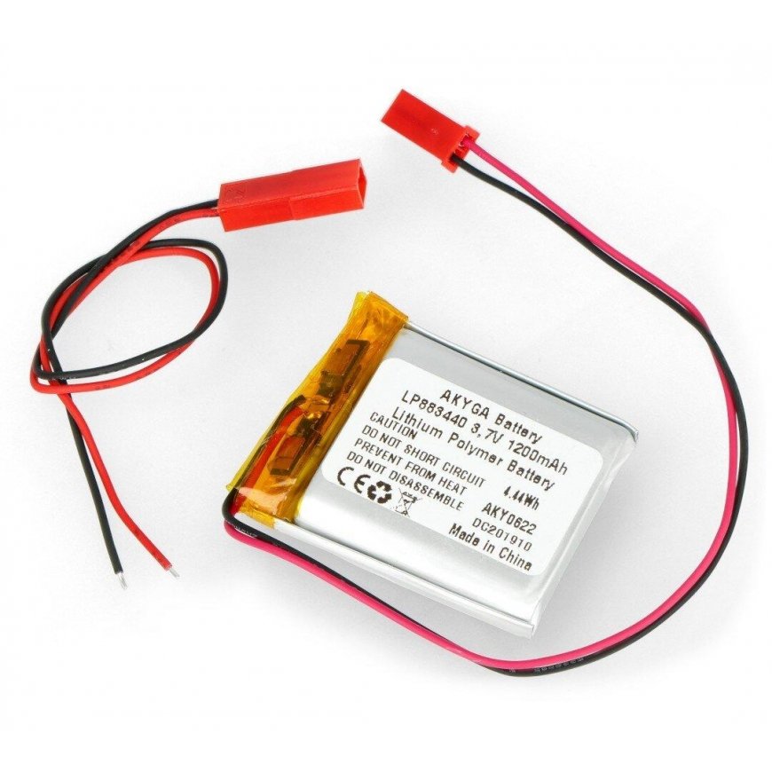 Akyga 1200mAh 1S 3.7V Li-Pol battery - 40x34x8mm – 2