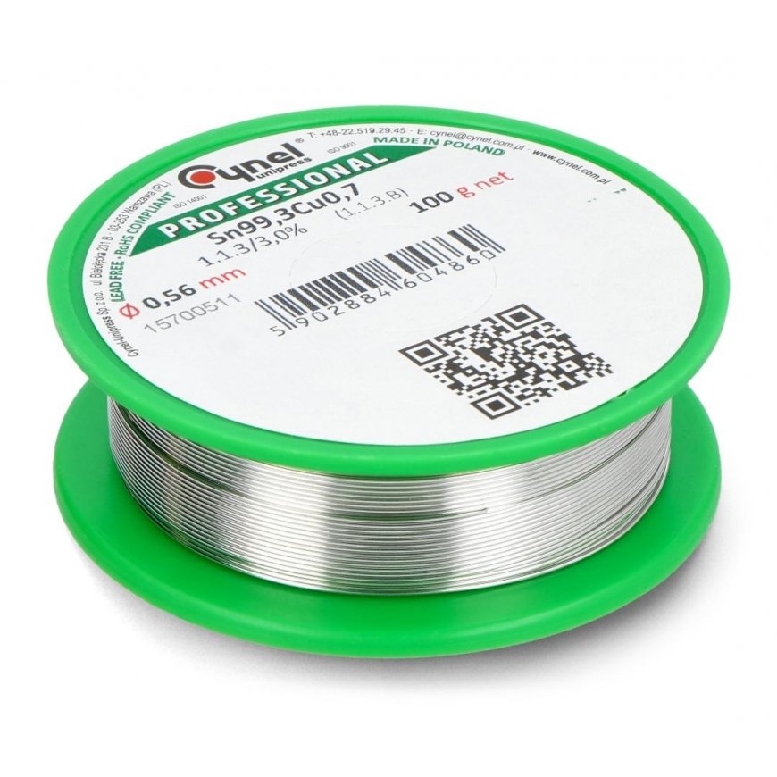Juotos Cynel LC99.3 100g/0.56mm - lyijytön – 2
