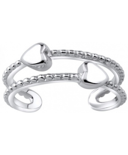 Silvego Silver foot ring with hearts JJJTR0009