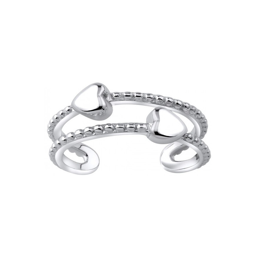 Silvego Silver foot ring with hearts JJJTR0009