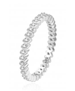Beneto Beautiful silver ring with zircons AGG376L