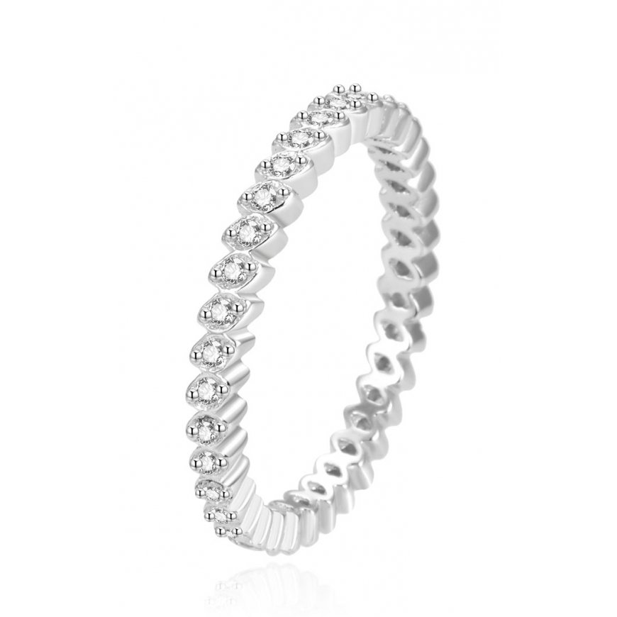 Beneto Beautiful silver ring with zircons AGG376L