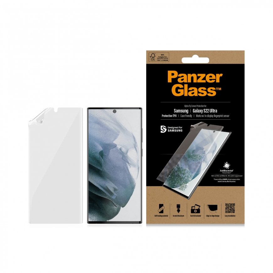 PanzerGlass ® AlphaFly Samsung Galaxy S22 Ultra | Screen Protector – 3